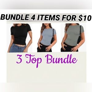 Women's 3 Short Sleeve Tops Bundle, Sizing Runs SMALL